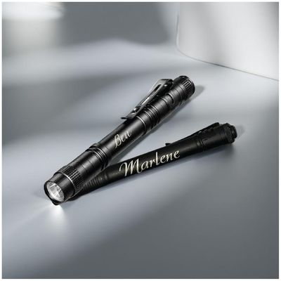 Engraved Name | Personalized |Pocket Flashlight with Clip | Great for Safety &amp; Travel | Black | Under $10 | 5.2"