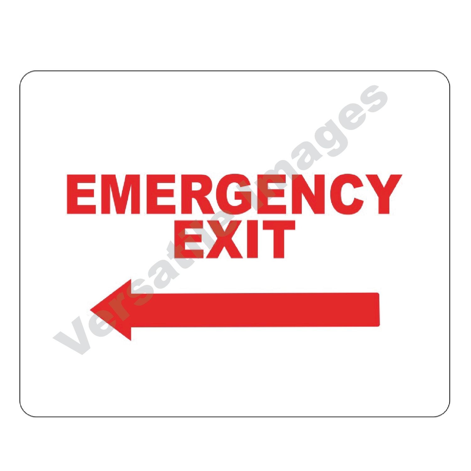 Emergency Exit Left Arrow Sign