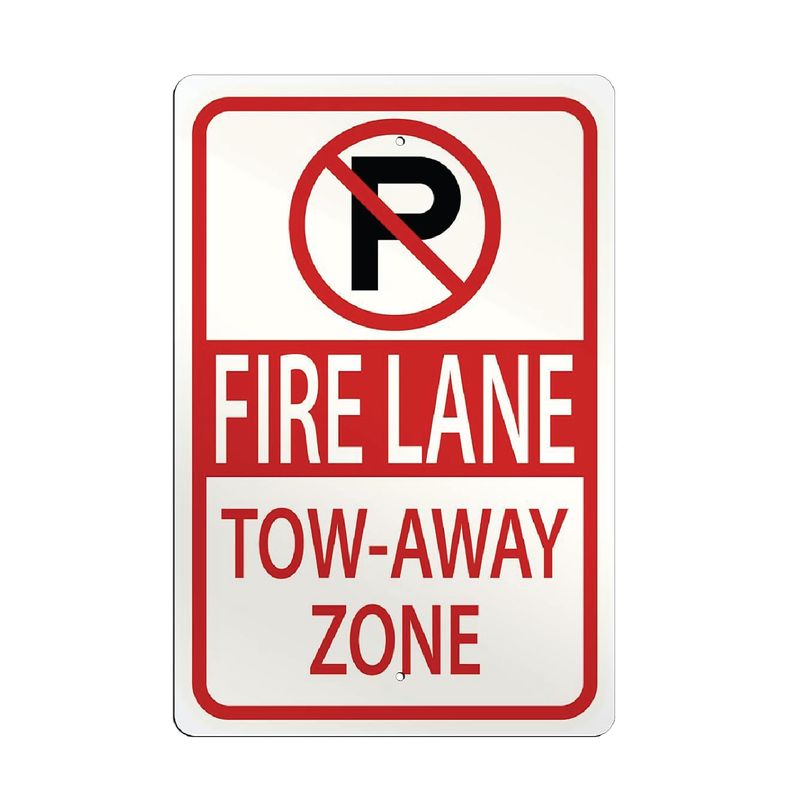 No Parking Fire Lane Tow Away Zone Sign | 12" x 18"