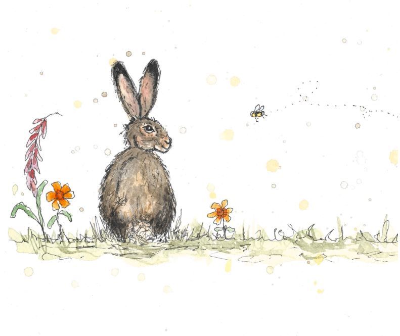 The Bunny &amp; the Bee Greeting Card