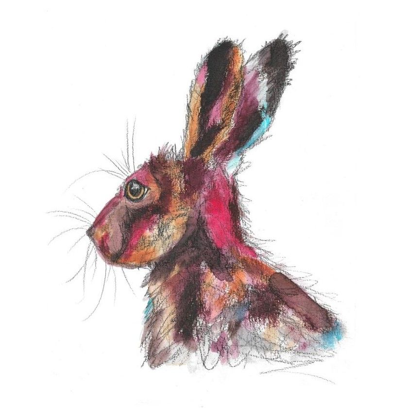 Watercolour Hare Greeting Card