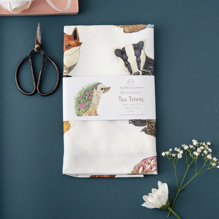 Woodland Wildlife Tea Towel