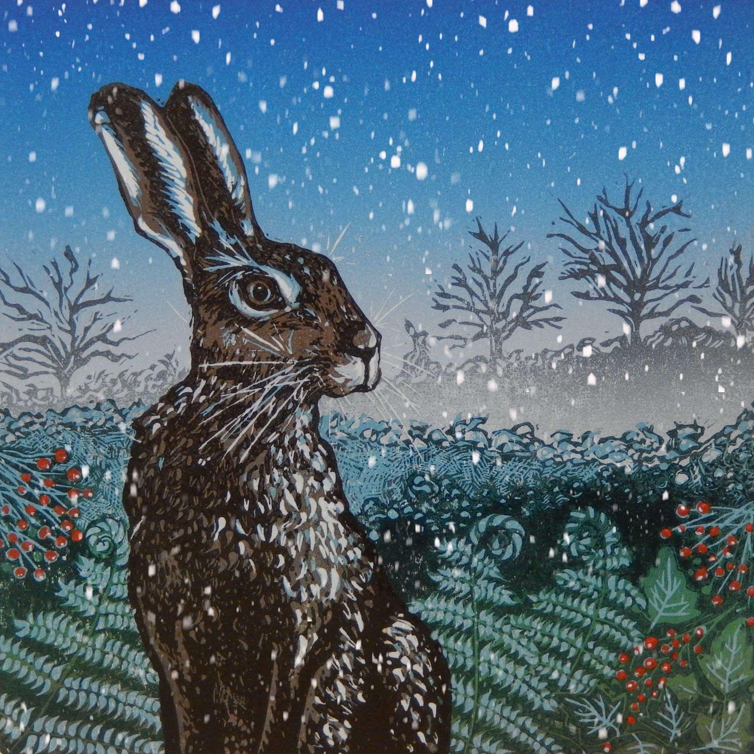 Christmas Hare- pack of 10 Christmas cards
