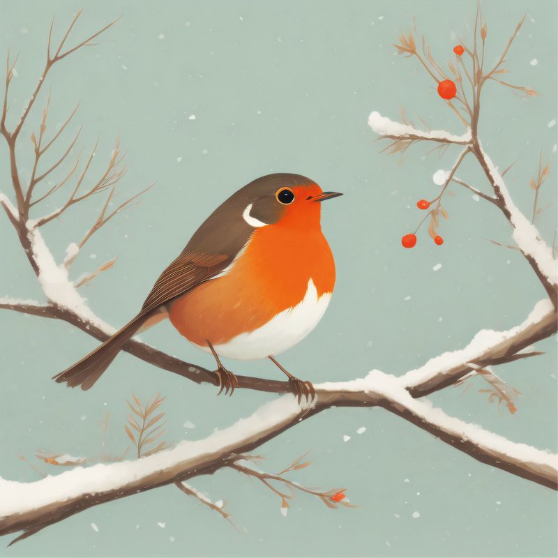 Festive Robin- pack of 10 Christmas cards