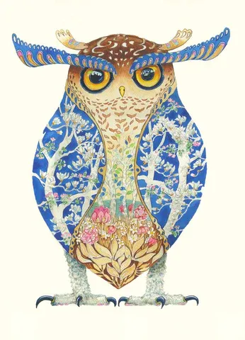 &#39;Spot Bellied Owl&#39; greeting card