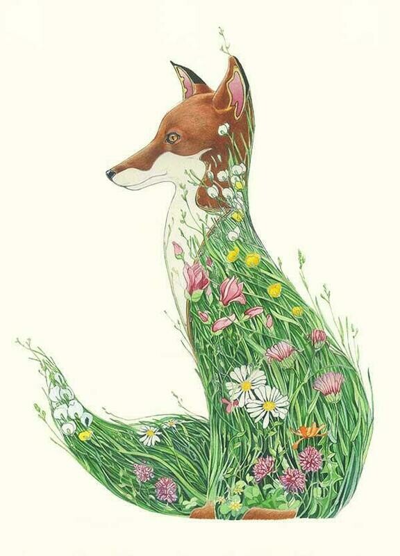 'Fox in a Meadow' Card