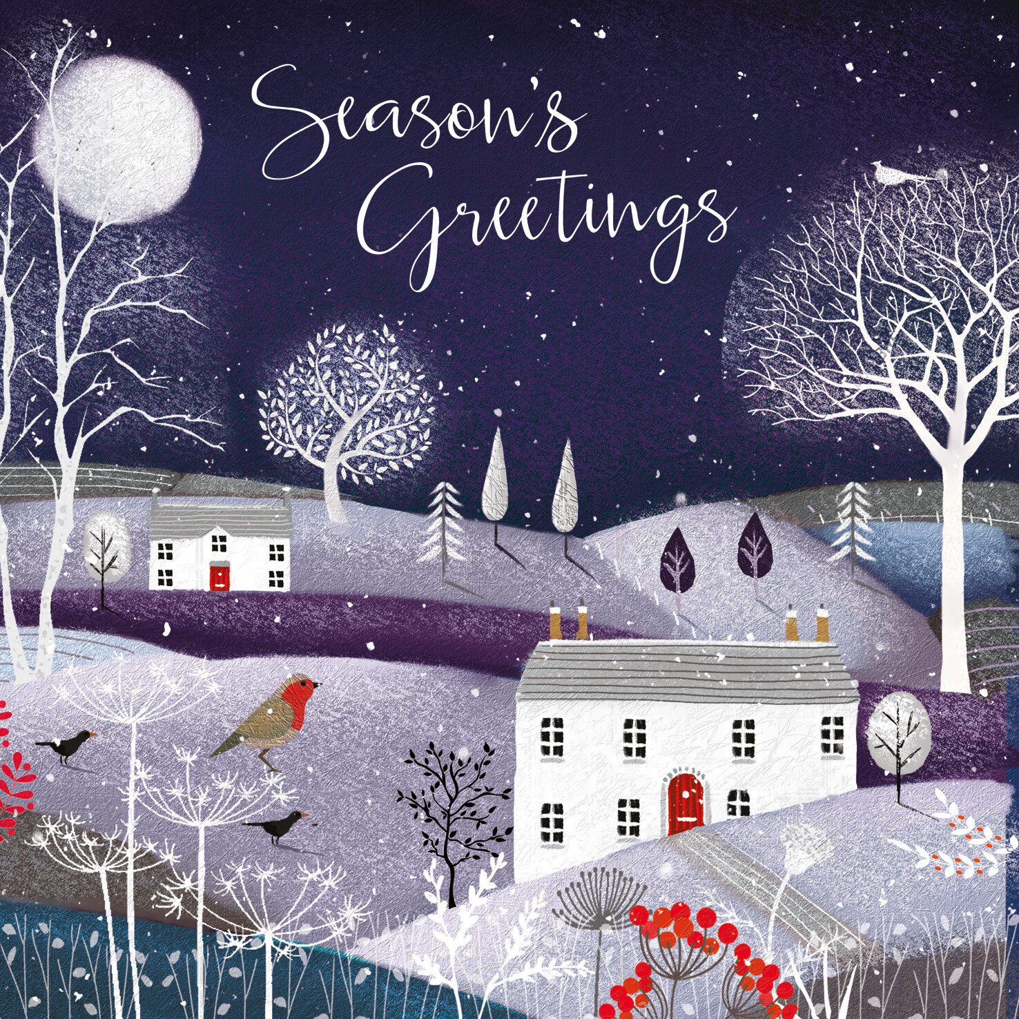 'Moonlit Landscape' - pack of 10 Christmas cards