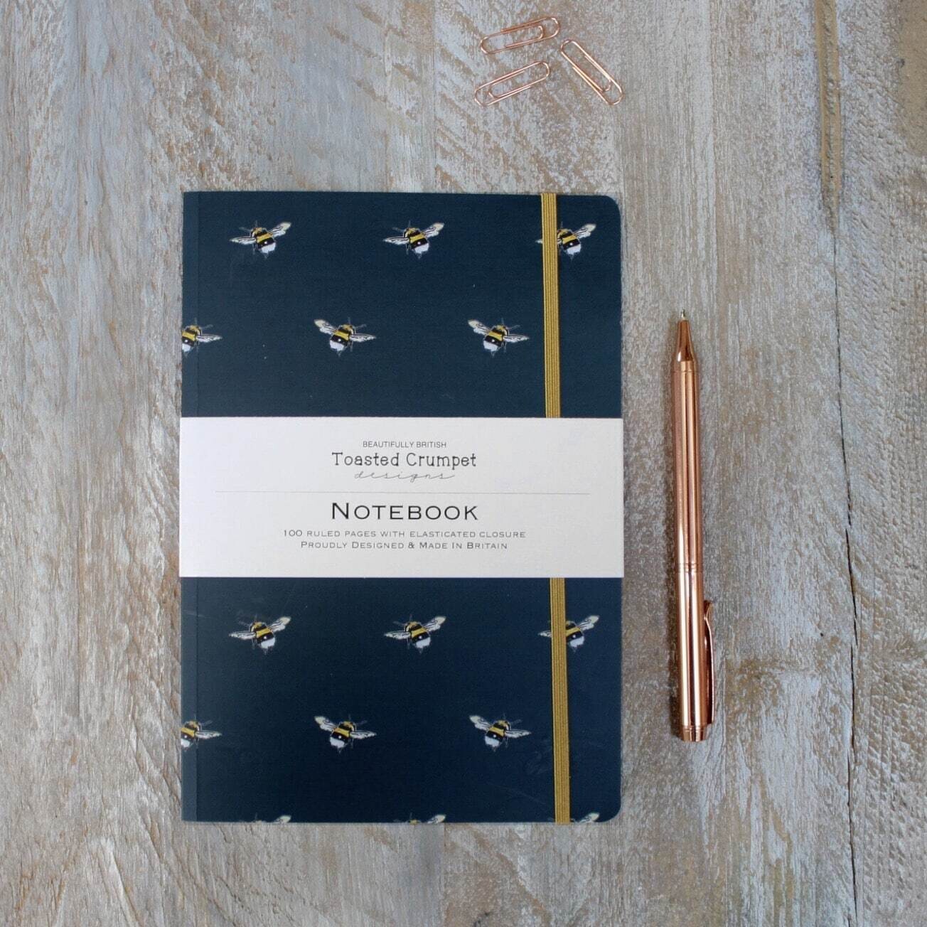 Bumblebee Noir A5 Lined Notebook