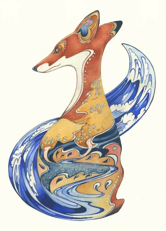 'Fox in the Clouds' Card