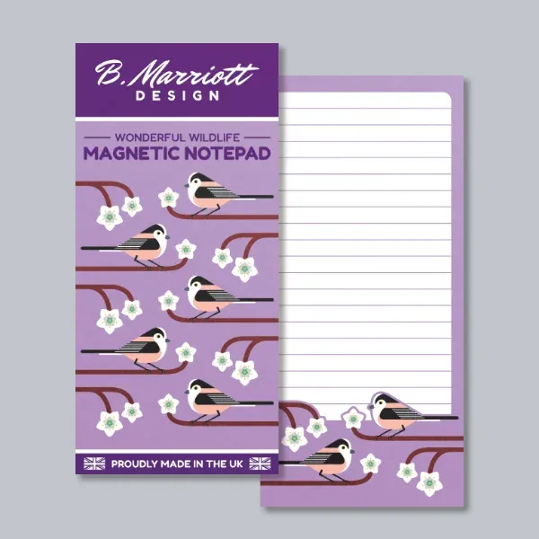 Long-Tailed Tits on Blossom Magnetic Notepad