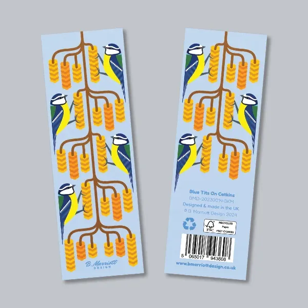 Blue Tits on Catkins Bookmark