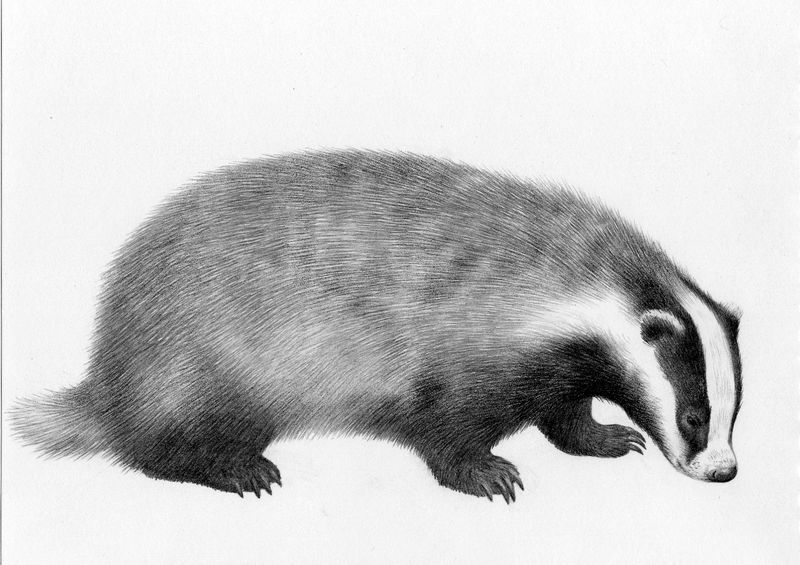 Badger - original drawing by Valerie Briggs