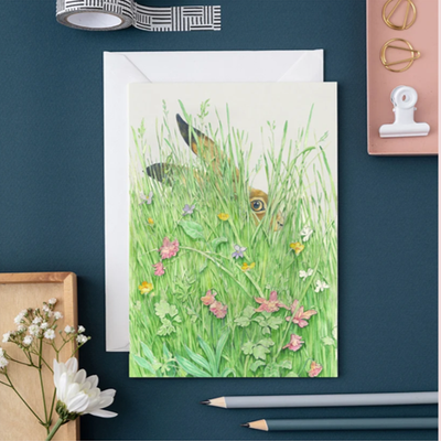 'Hare in the Grass' Card