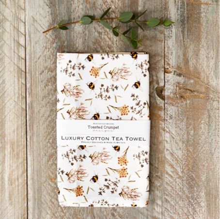 Bees and Honeysuckle Tea Towel