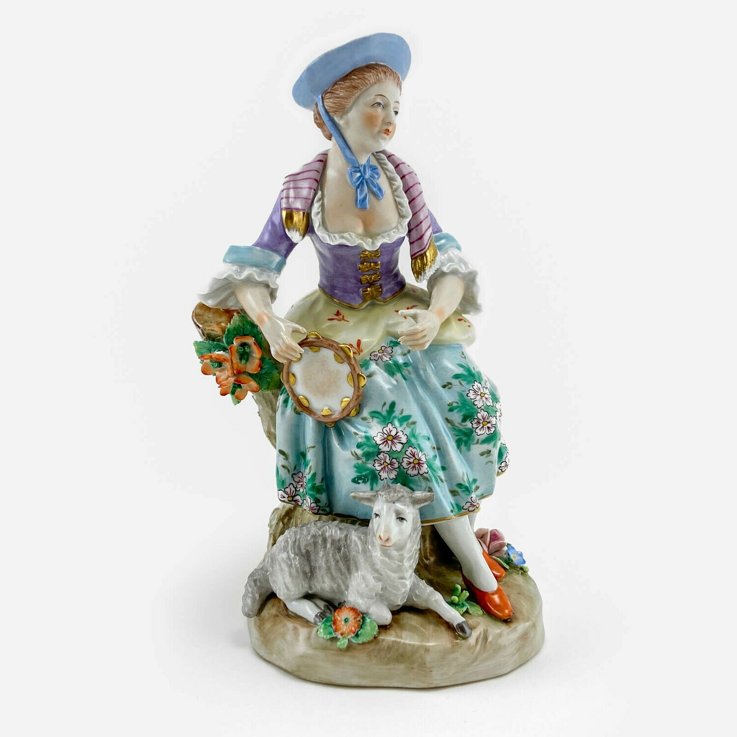 Фарфоровая статуэтка "Девушка с овечкой", Sitzendorf