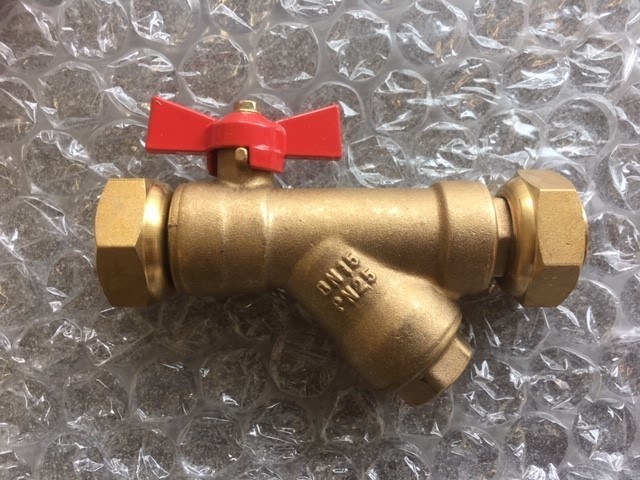 BV3403 - Strainer Iso. Valve ( Red Handle )BSP 3/4'' x 3/4'' ( BV3403M )