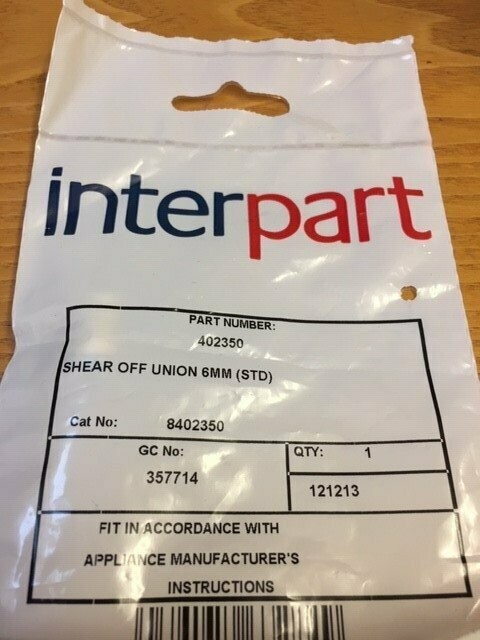 402350 - SHEAR OFF UNION (6MM) - Baxi