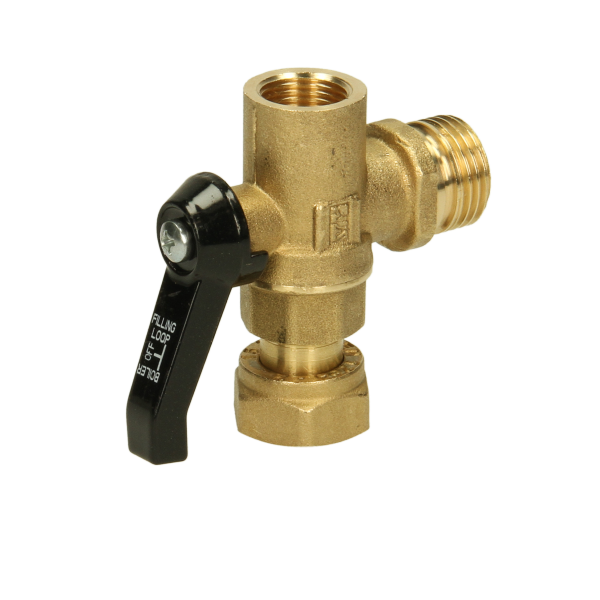 10023567 - C-Water inlet valve/Stop Cock - Screws into non return valve - Vokera