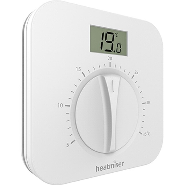 Manual Dial Thermostat with Display - Heatmiser DS1-L v2