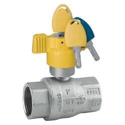 Key Lockable Screwed Brass Ball Valves Wras And Gas Approved Full Bore 1/2''