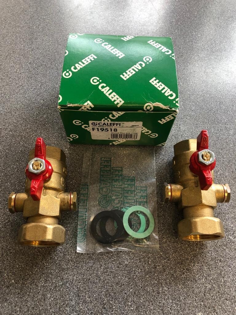 F19518 - Pair of ball valves Straight with pressure port - Altecnic