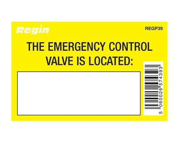 REGP39 - Gas Valve Location Sticker (8) - Regin