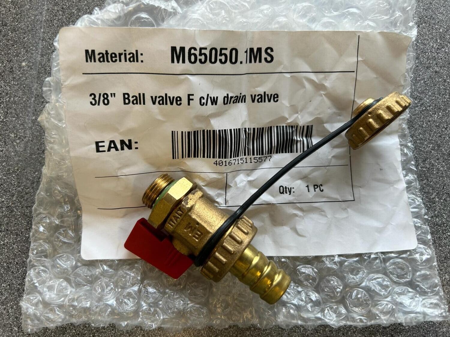 M65050.1MS - 3/8" Ball valve F c/w drain valve - Flamco