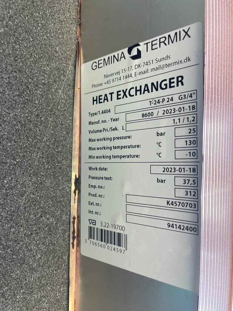94142400 - T-24-P 24  3/4" Heat Exchanger - Danfoss ( DGT94142400 ) - only plate H/e