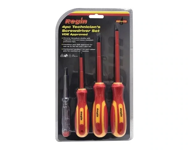 REGE275 - 4pc Technician�s Screwdriver VDE Approved - Regin