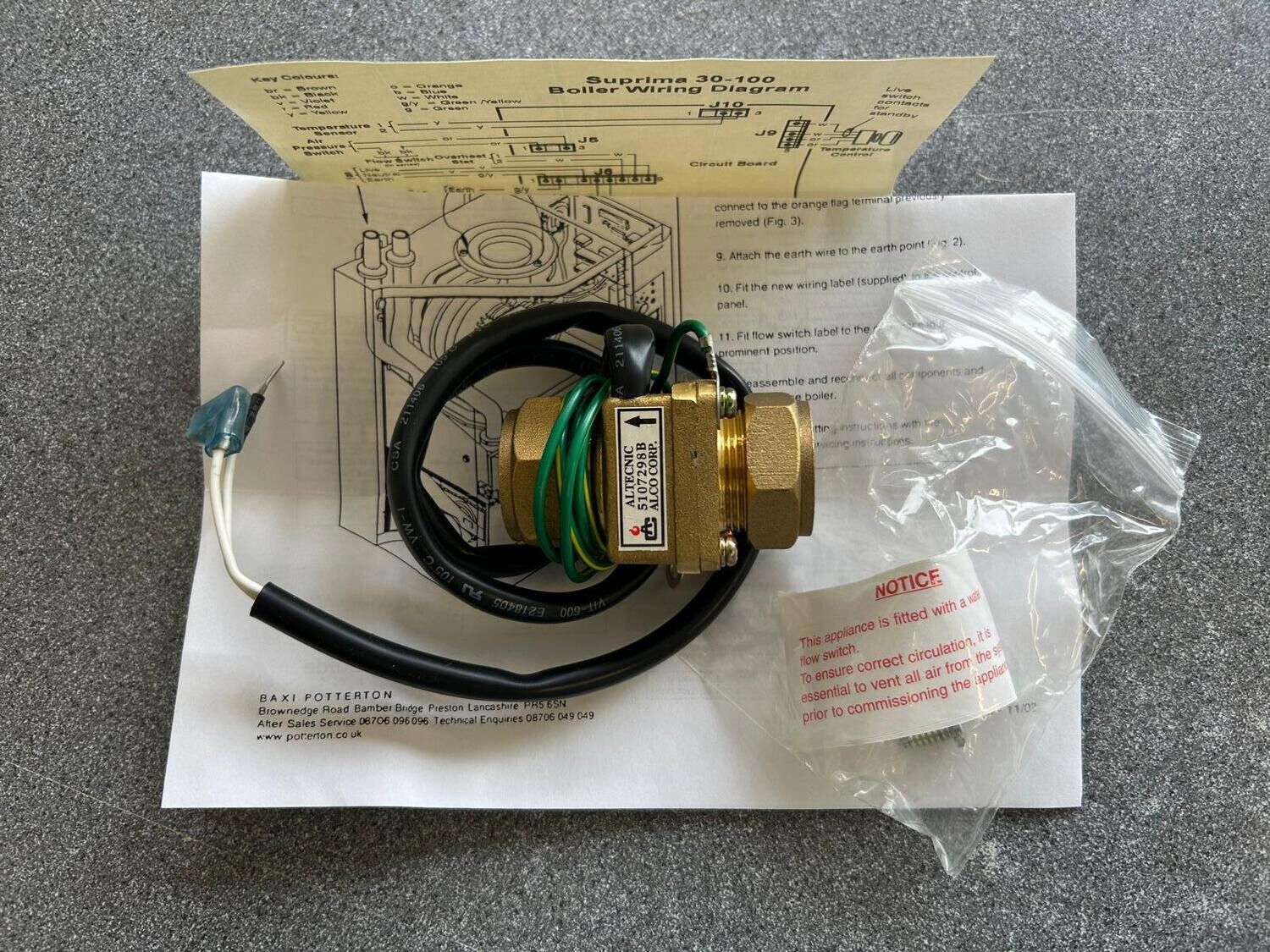 POTT 5107651 SUPRIMA FLOW SWITCH KIT