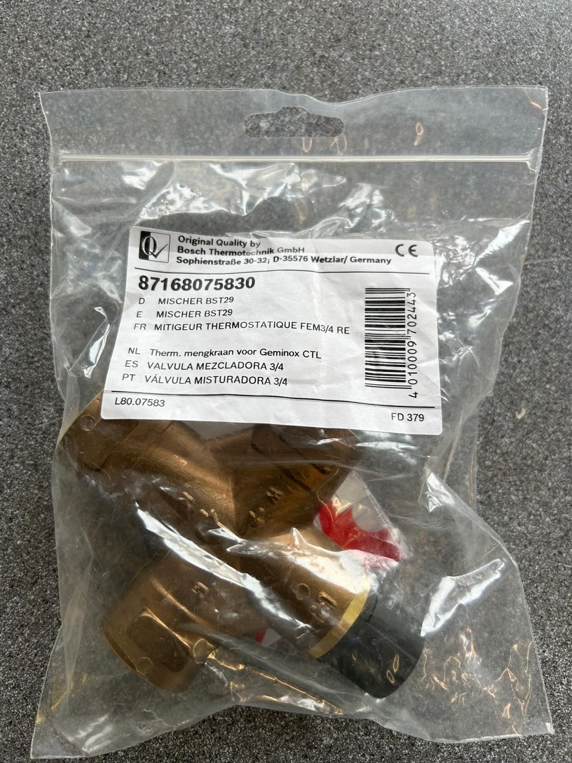 87168075830 - 3/4 MIXING VALVE - GEMINOX