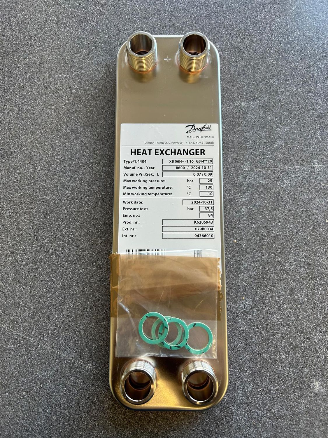 94366010 - XB 06H+ -1 10 G3/4" Heat Exchanger