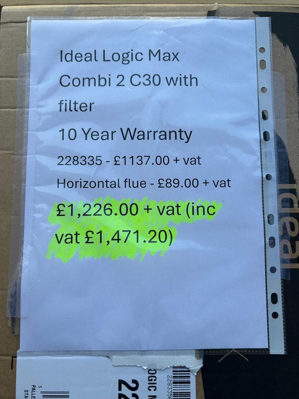 228335PK - LogicMax C30 Combi2 with Filter & Std H/Flue - Ideal ( 228335 + 208171 )