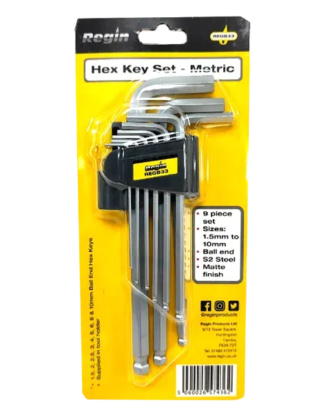 REGB33 - Metric Hex Key Set - (1.5mm - 10mm) - Regin