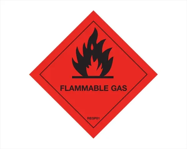 REGP01 - Flammable Gas Warning Diamond (1) - Regin