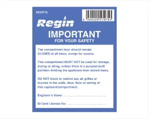 REGP15 - Warning - Compartment Sticker (8) - Regin