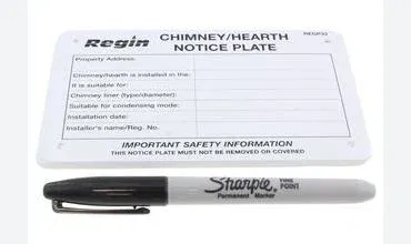 REGP33 - Chimney/Hearth Notice Plate (10) - Regin