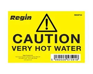REGP34 - Caution Very Hot Water Sticker (8) - Regin