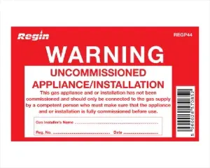 REGP44 - Uncommissioned Appliance Tag (8) - Regin