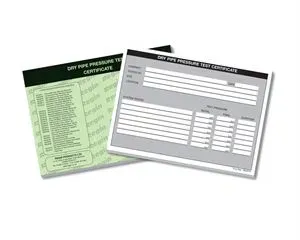REGP70 - Dry Pipe Pressure Test Certificates - Regin