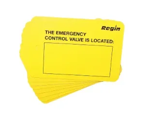 REGP98 - Emergency Control Valve Location Plate (8) - Regin