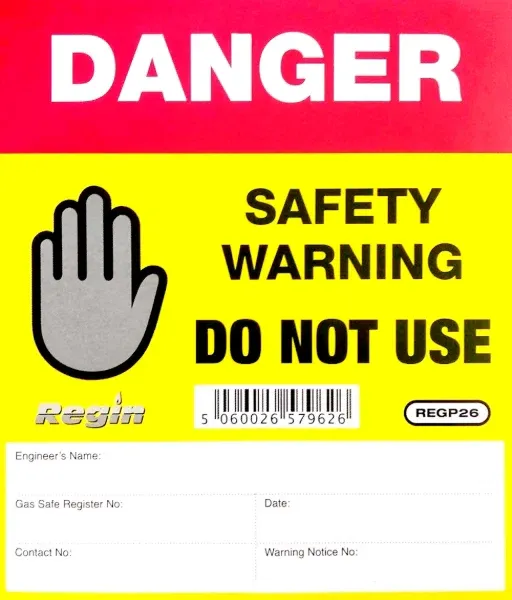 REGP26 - Danger Do Not Use Sticker/Tag with Engineer detail panel (8) - Regin