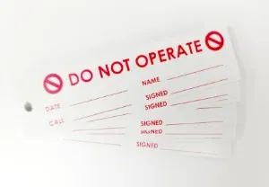 REGP94 - Lock Off Plate/Tag (8) - Regin
