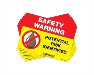 REGPL03 - WARNING POTENTIAL RISK (LIQUID FUEL) Sticker/Tag X8 - Regin