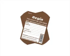 REGPL04 - SERVICE REMINDER (LIQUID FUEL) STICKER/TAG x8 - Regin