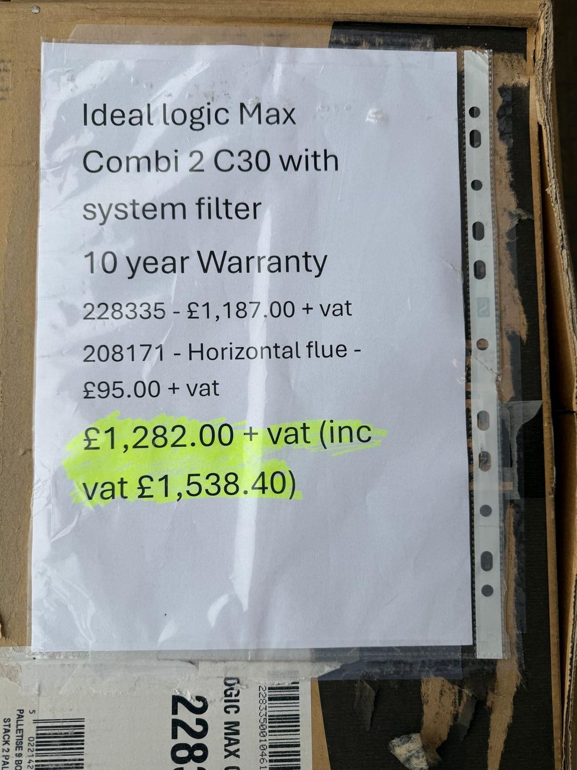 228335PK - LogicMax C30 Combi2 with Filter & Std H/Flue - Ideal ( 228335 + 208171 )