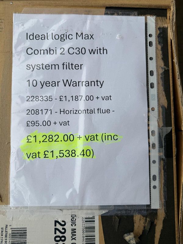 228335PK - LogicMax C30 Combi2 with Filter & Std H/Flue - Ideal ( 228335 + 208171 )