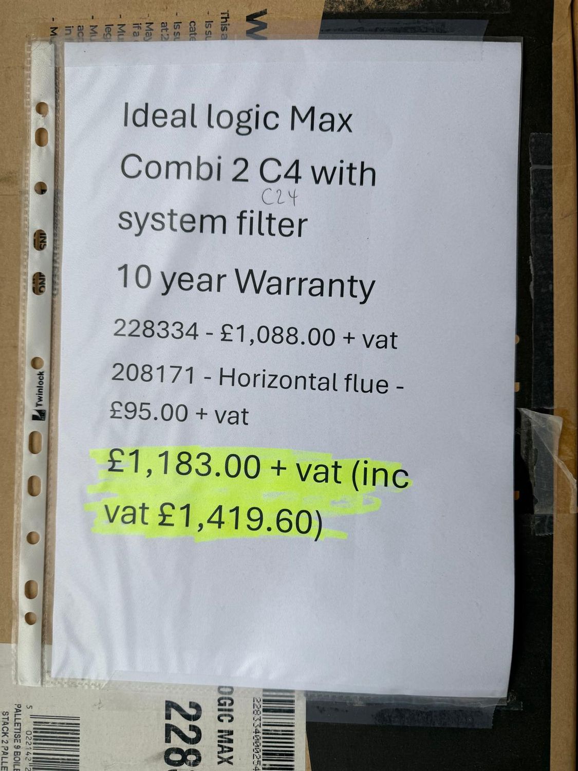 228334PK - LogicMax  24Kw Combi2 with Filter & Std H/Flue - Ideal ( 228334 + 208171 )