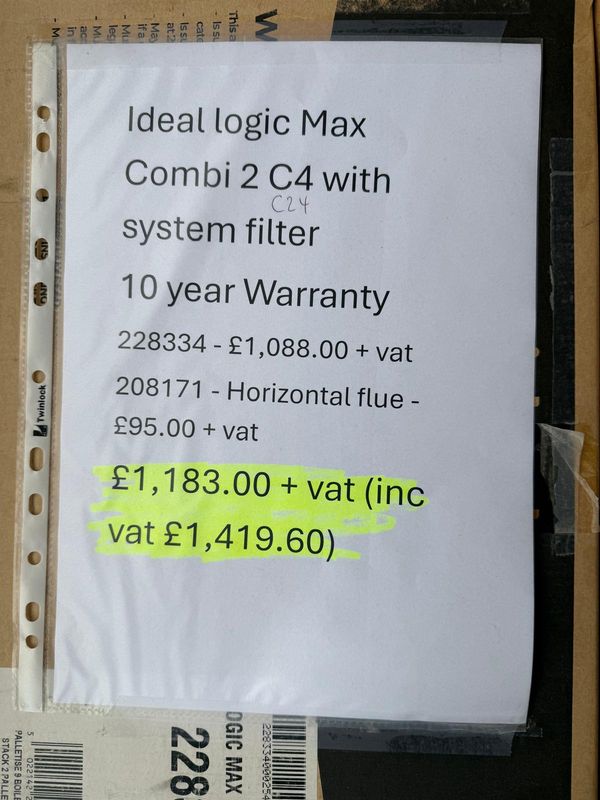 228334PK - LogicMax  24Kw Combi2 with Filter & Std H/Flue - Ideal ( 228334 + 208171 )
