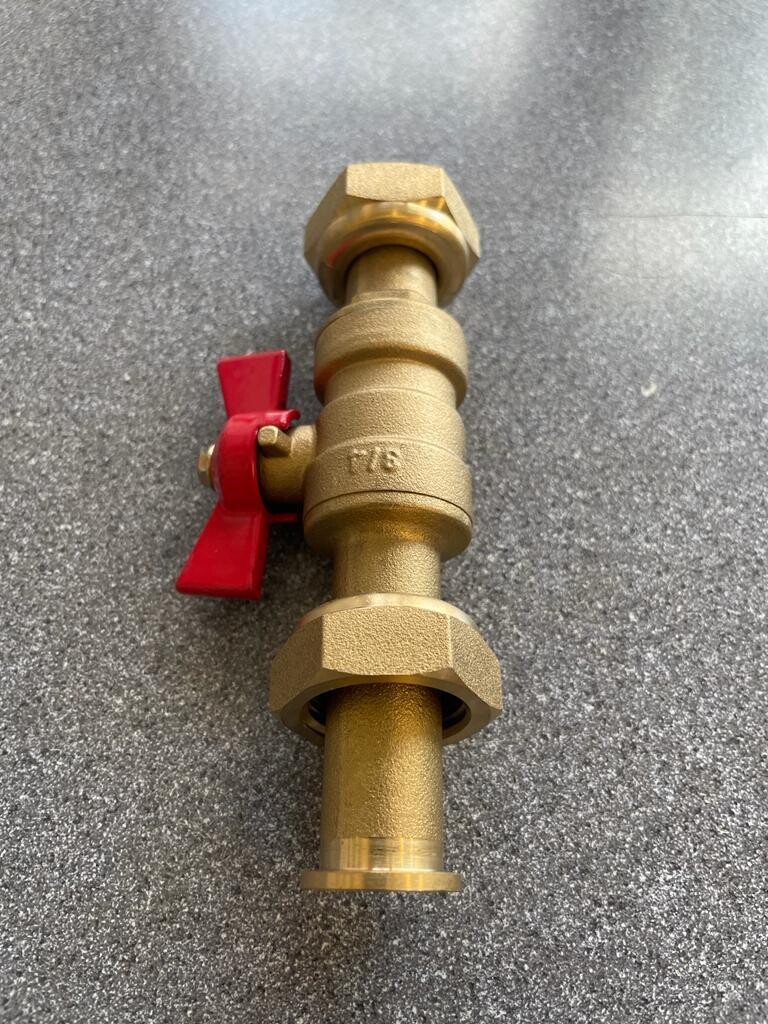 BV3402 - 3/4'' x 3/4'' Extended Iso Valve ( Red ) - Evinox